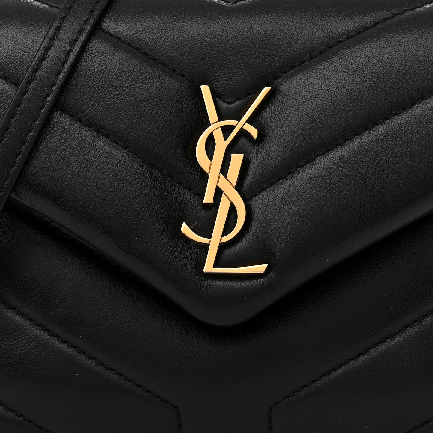 Calfskin Y Quilted Monogram Toy Loulou Crossbody Bag Black