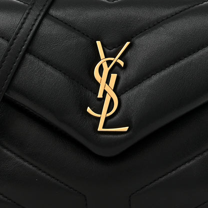 Saint Laurent Calfskin Y Quilted Monogram Toy Loulou Crossbody Bag Black 9 of 15