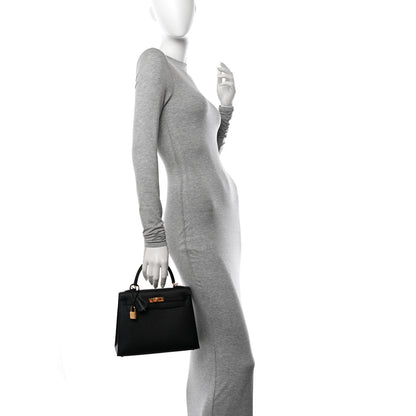 Hermes Epsom Kelly Sellier 25 Black 2 of 11