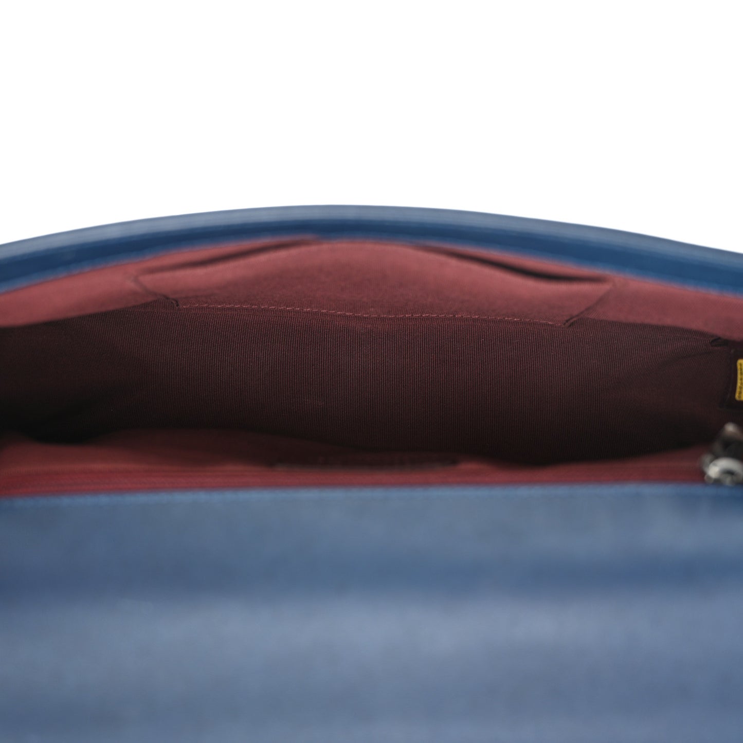 Wrinkled Lambskin Chevron Quilted New Medium Boy Flap Navy Blue