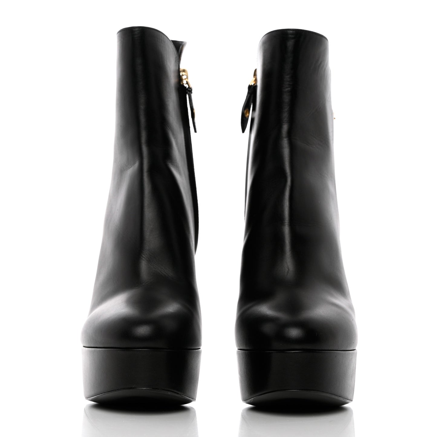 Calfskin Monogram Afterglow Platform Ankle Boots 39 Black