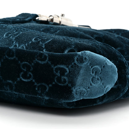Gucci New Velvet Ashmir GG Monogram Small Jackie 1961 Hobo Velvet Peacock 8 of 9