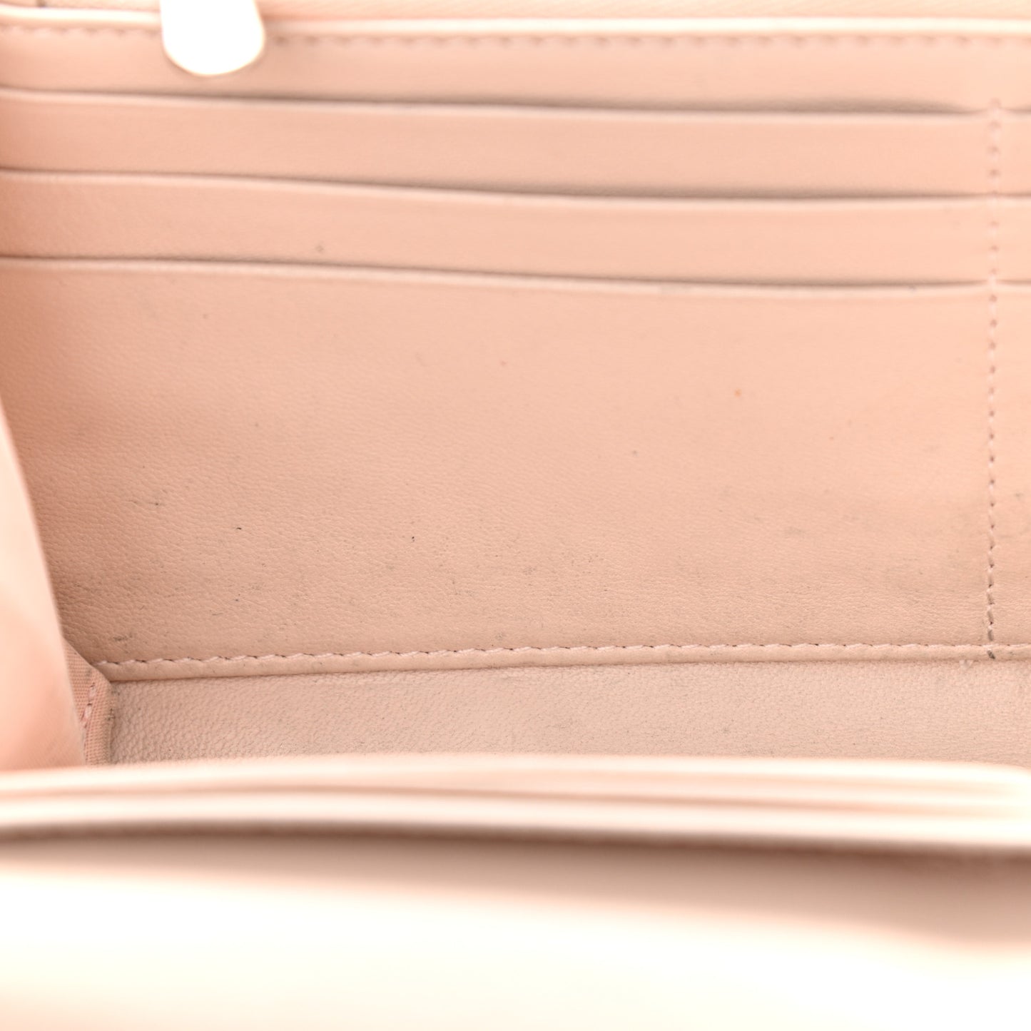 Grained Calfskin Diorama Wallet on Chain Pouch Rose Poudre
