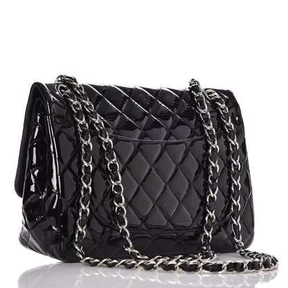Chanel Patent Quilted Jumbo Double Flap Black 4 of 12