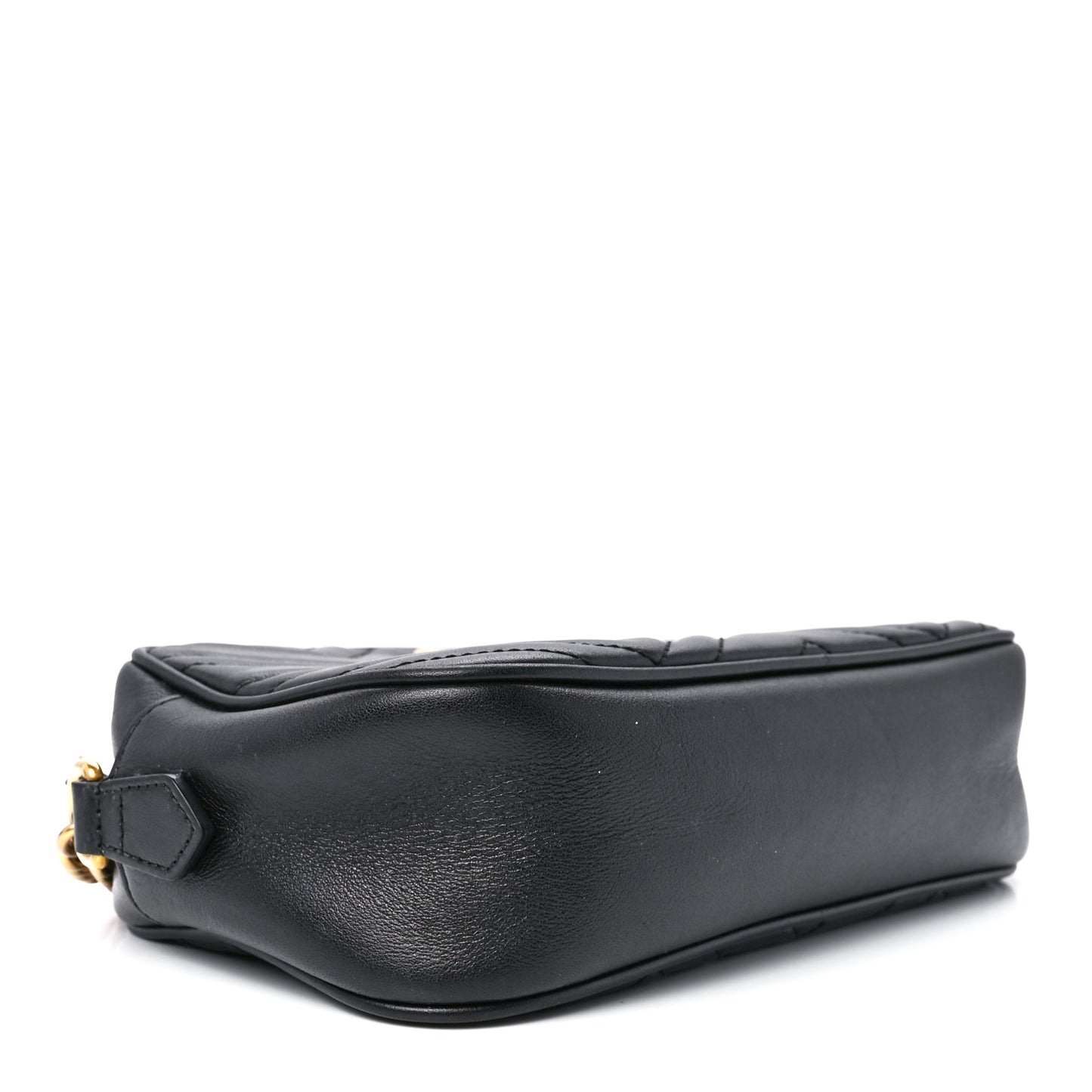 Calfskin Matelasse Small GG Marmont Chain Shoulder Bag Black