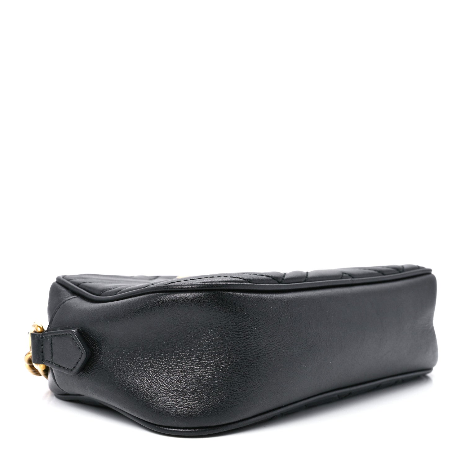 Gucci Calfskin Matelasse Small GG Marmont Chain Shoulder Bag Black 4 of 13