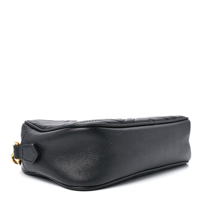 Gucci Calfskin Matelasse Small GG Marmont Chain Shoulder Bag Black 4 of 13
