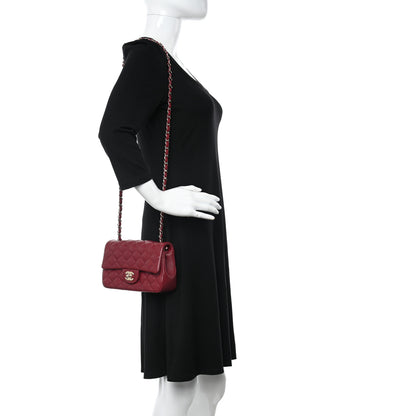 Chanel Lambskin Quilted Mini Rectangular Flap Burgundy 2 of 10