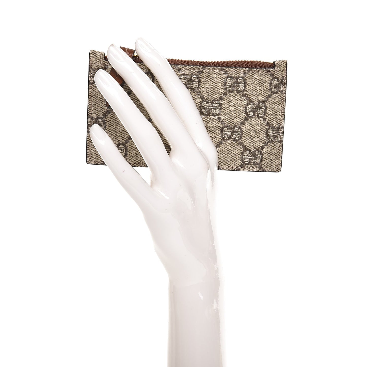 GG Supreme Monogram Coin Case Card Holder Brown