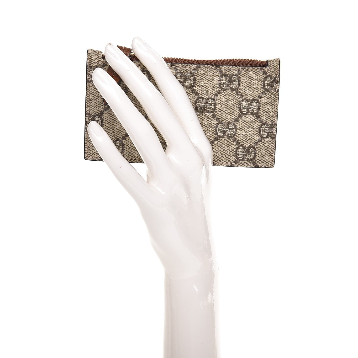 Gucci GG Supreme Monogram Coin Case Card Holder Brown 2 of 6