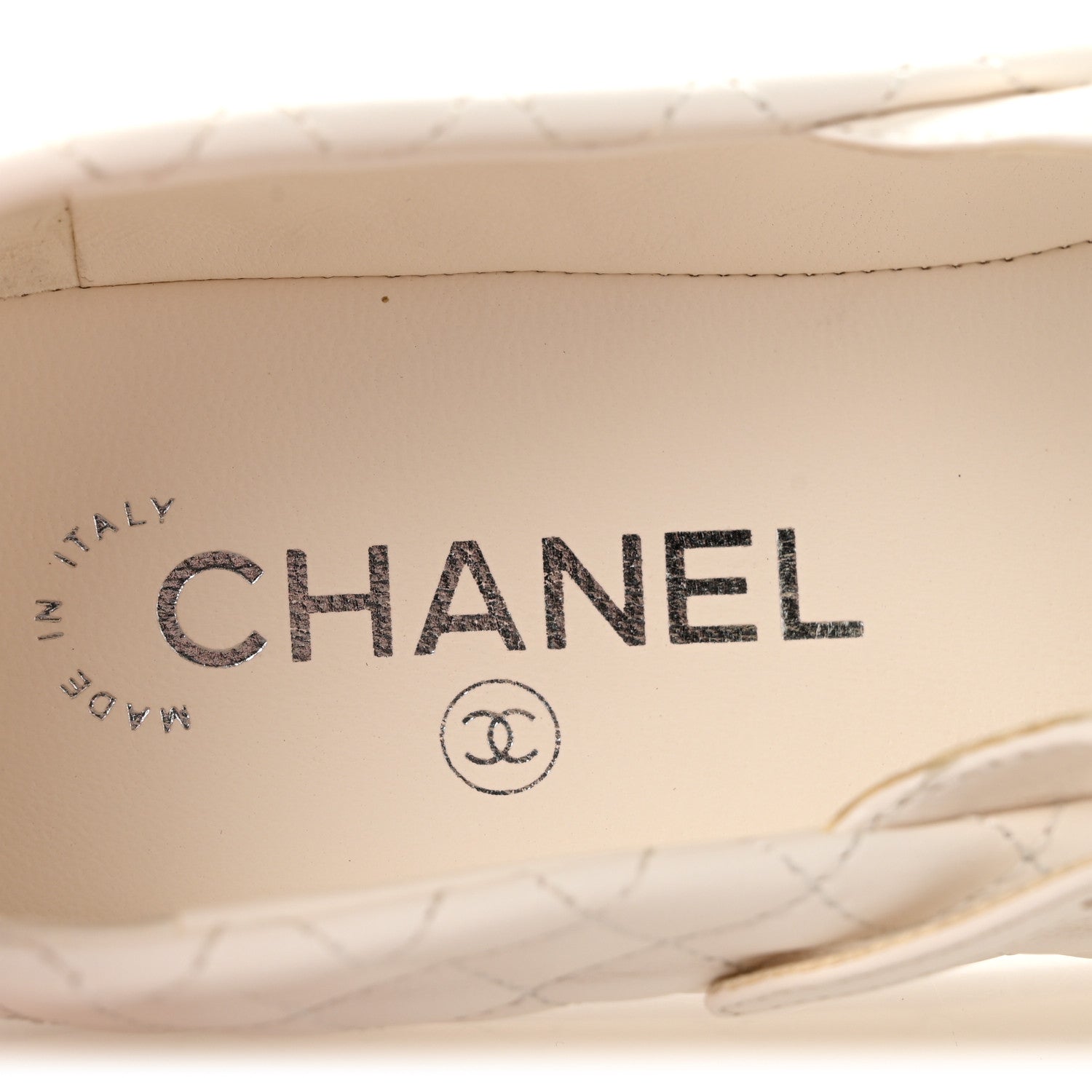 Chanel Lambskin Quilted Mary Jane Flats 40 White Black 8 of 9