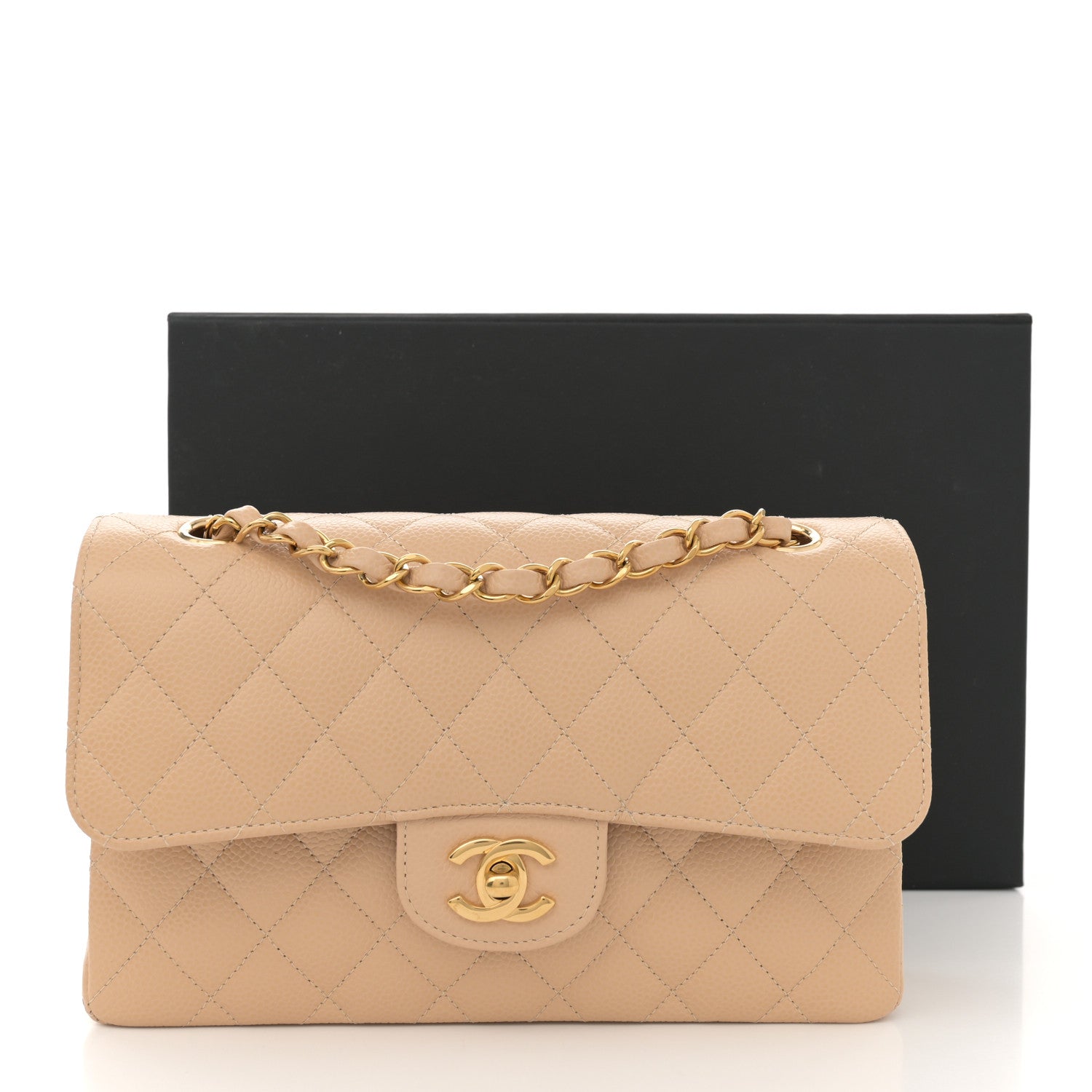Chanel Caviar Quilted Small Double Flap Beige 12 of 12