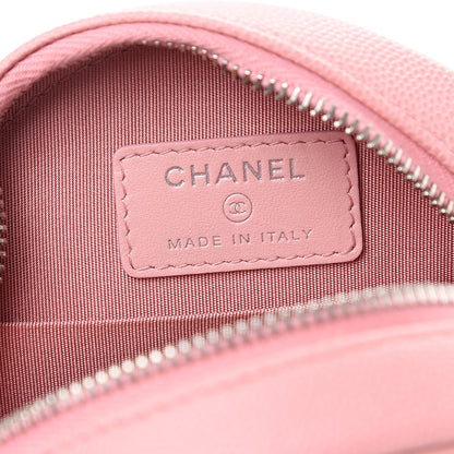 Chanel Caviar Quilted Filigree Round Clutch With Chain Pink White 5 of 9