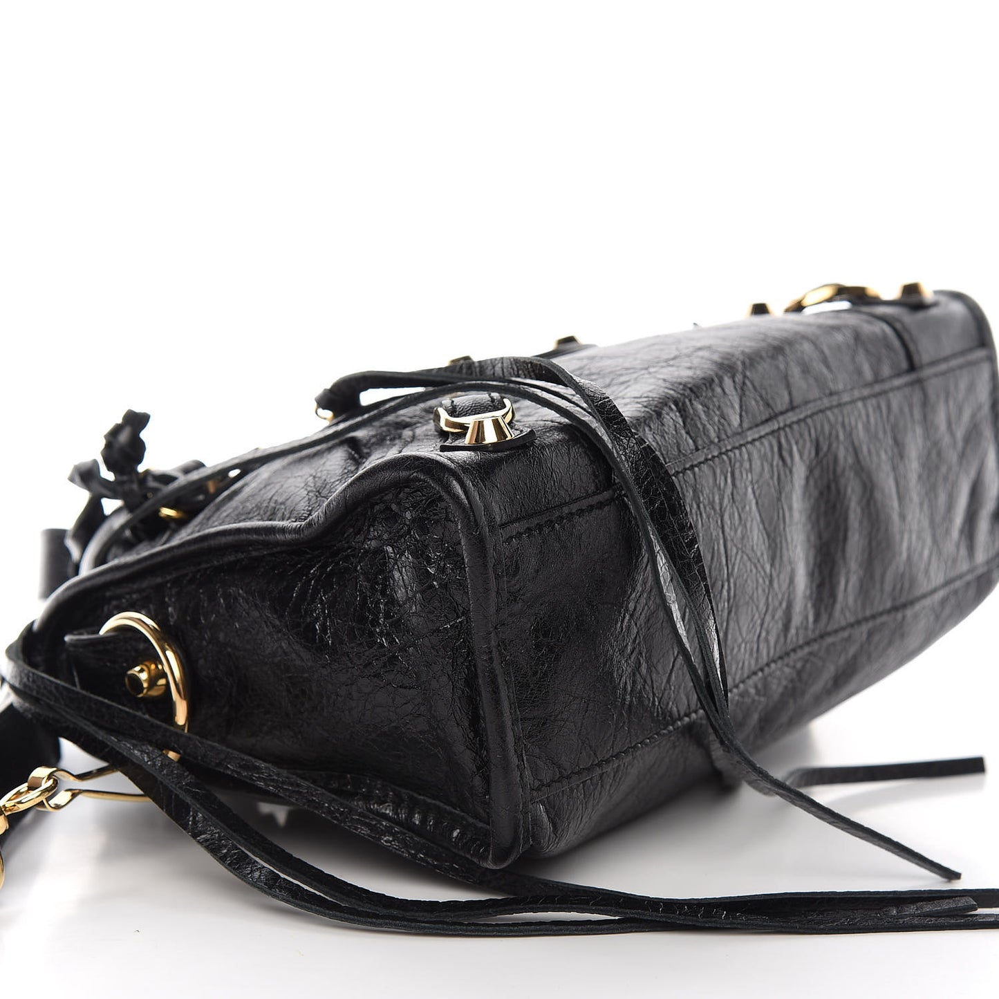 Agneau Classic Gold Hardware Mini City Black