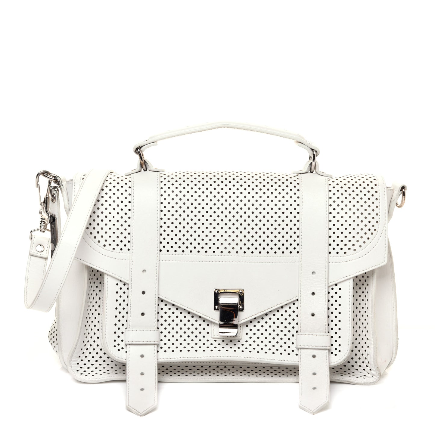 Lambskin Perforated Tiny Optic White