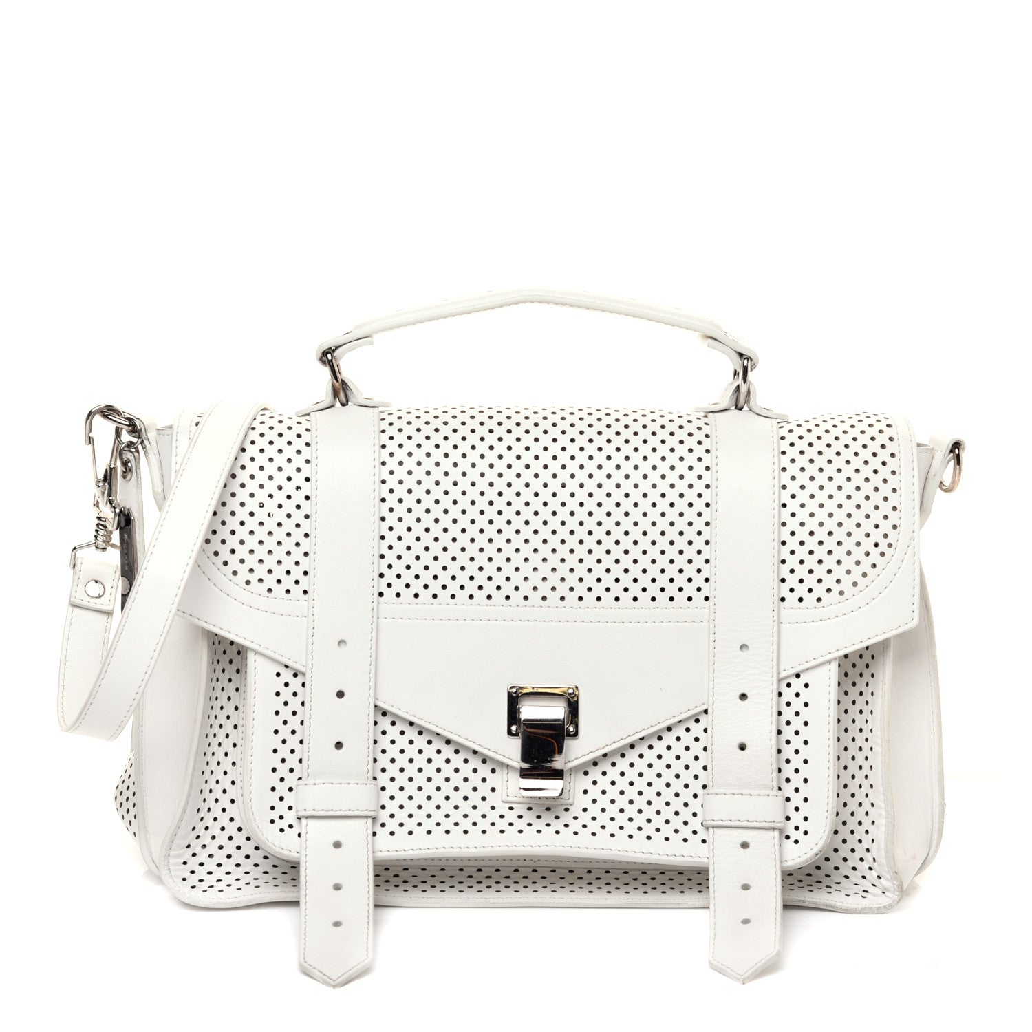 Proenza Schouler Lambskin Perforated Tiny Optic White 1 of 10
