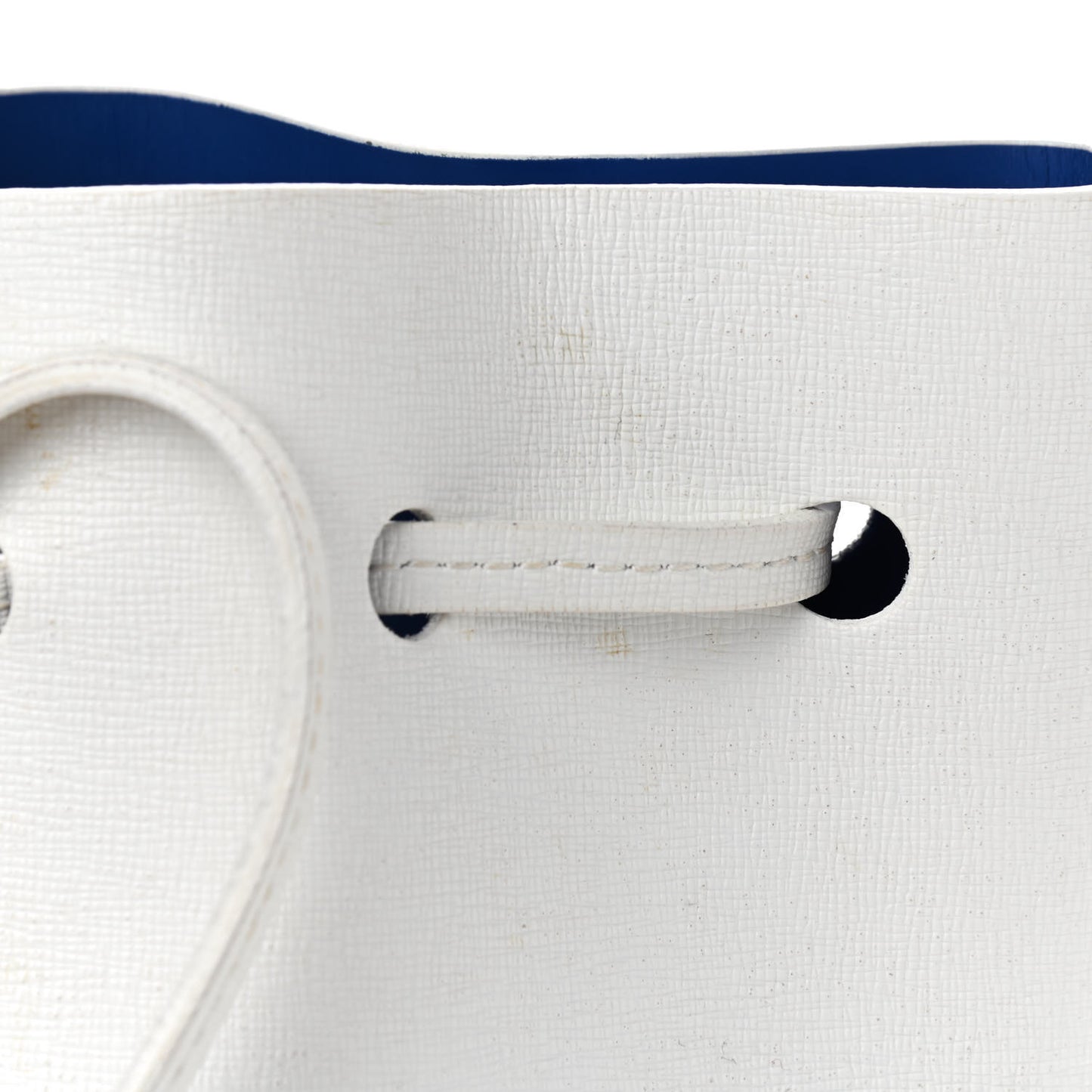Saffiano Mini Bucket Bag White Royal