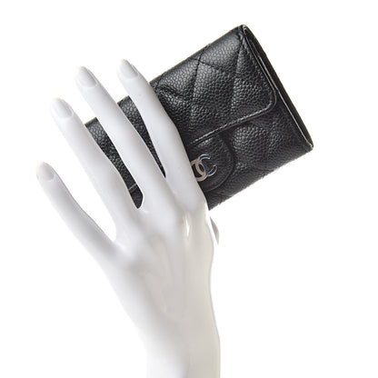 Chanel Caviar Quilted Flap Card Holder Wallet Black 2 of 9