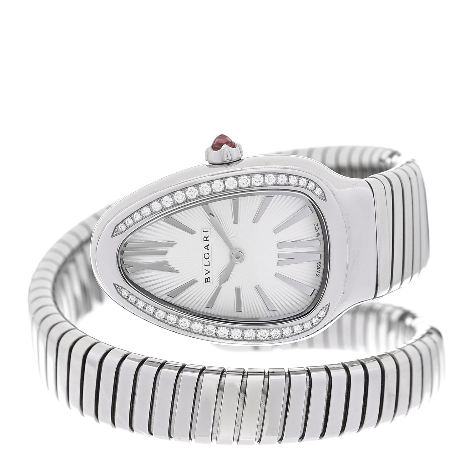Bulgari Stainless Steel Diamond Bezel 35mm Serpenti Tubogas Quartz Watch 2 of 5