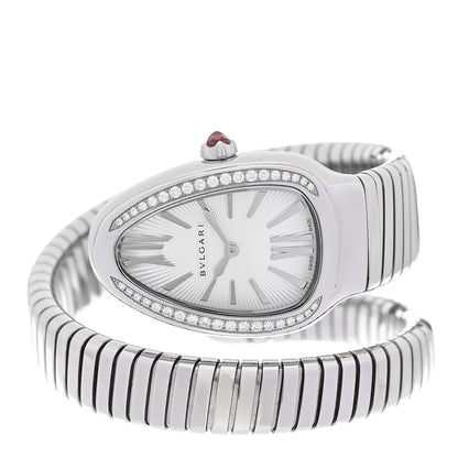 Bulgari Stainless Steel Diamond Bezel 35mm Serpenti Tubogas Quartz Watch 2 of 5