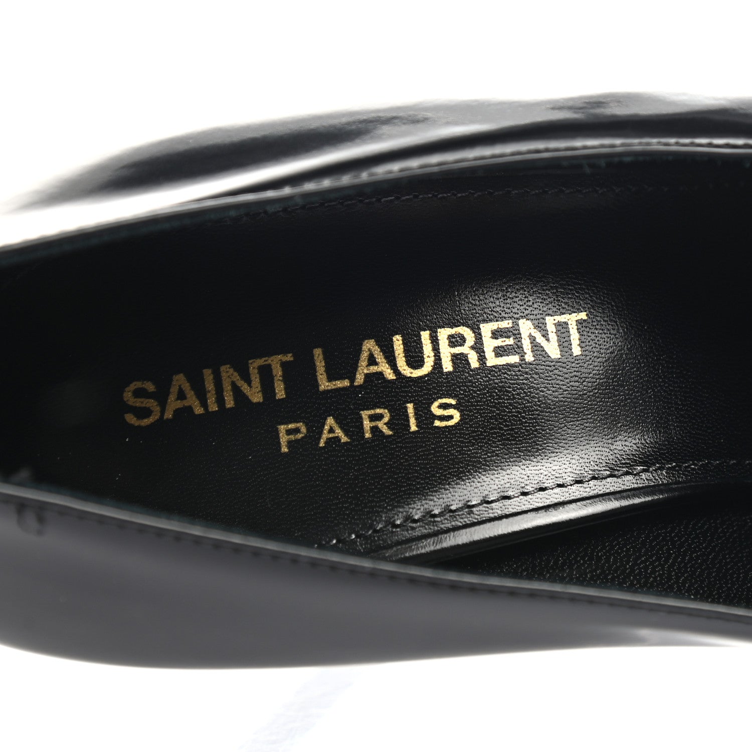 Saint Laurent Patent Calfskin Teddy High Vamp 105 Pumps 36 Black 7 of 11