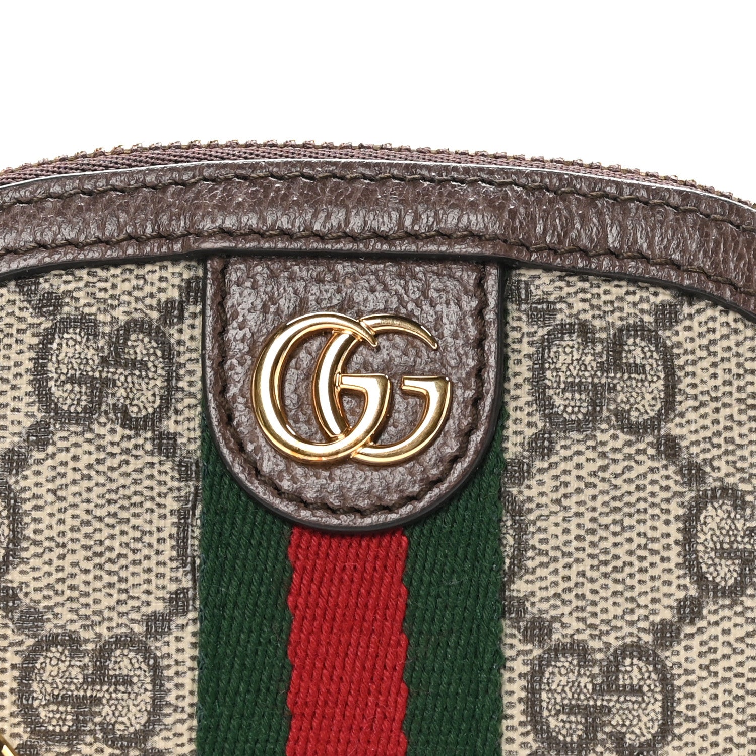 Gucci GG Supreme Monogram Web Ophidia Dome Key Pouch Beige New Acero 8 of 11