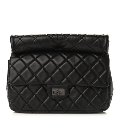 Chanel Lambskin Quilted Medium Roll Reissue Clutch Black 1 of 10