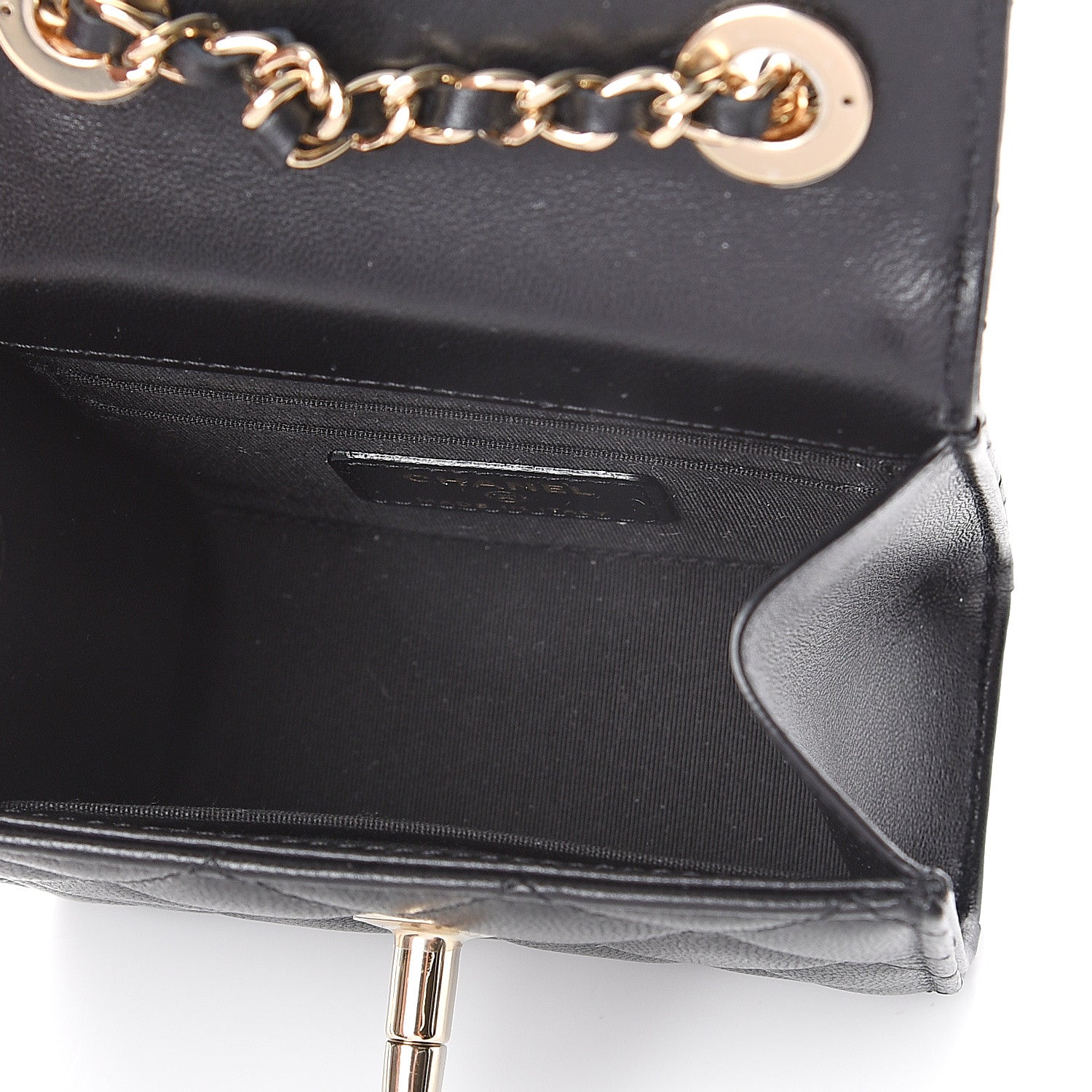 Chanel Lambskin Quilted Mini Trendy CC Chain Wallet Black 4 of 9