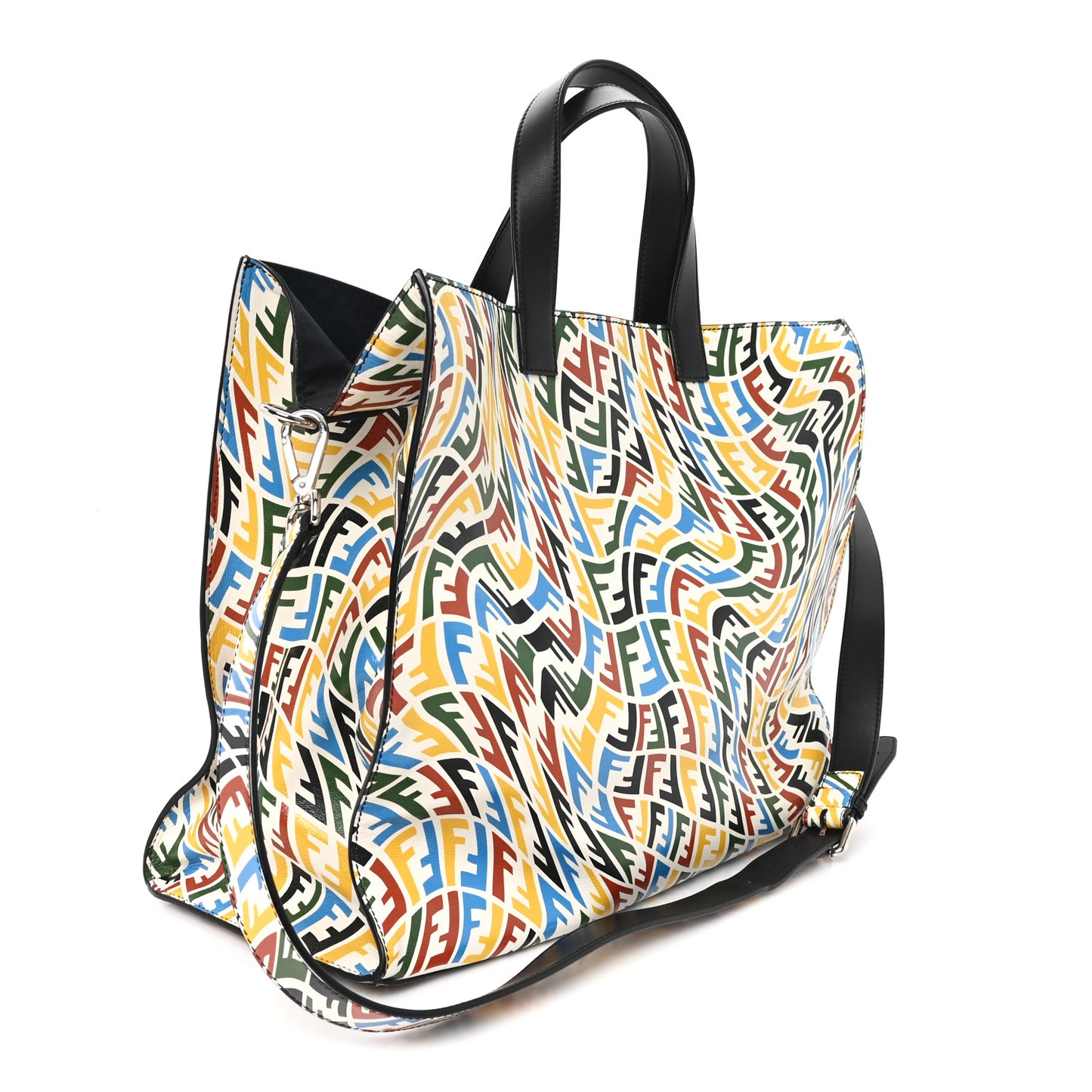 X SARAH COLEMAN Vitello Grace Light FF Vertigo Shopping Tote White Ice Multicolor