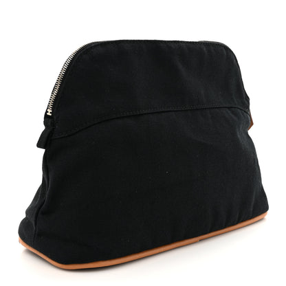 Hermes Cotton Canvas Bolide Travel Cosmetic Pouch MM Black 3 of 6