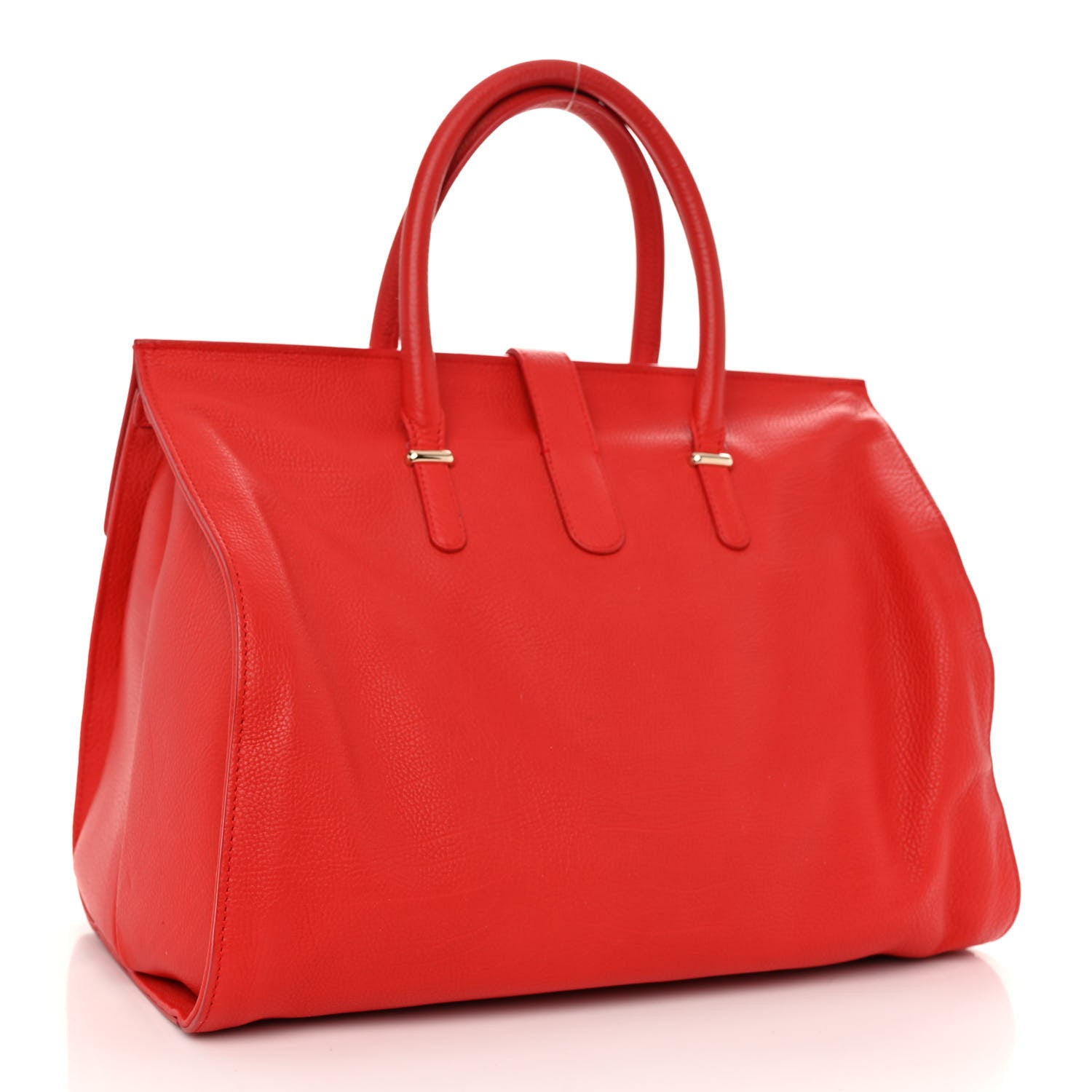 Balenciaga Grained Calfskin M Tube Round Tote Rouge Coquelicot 3 of 13