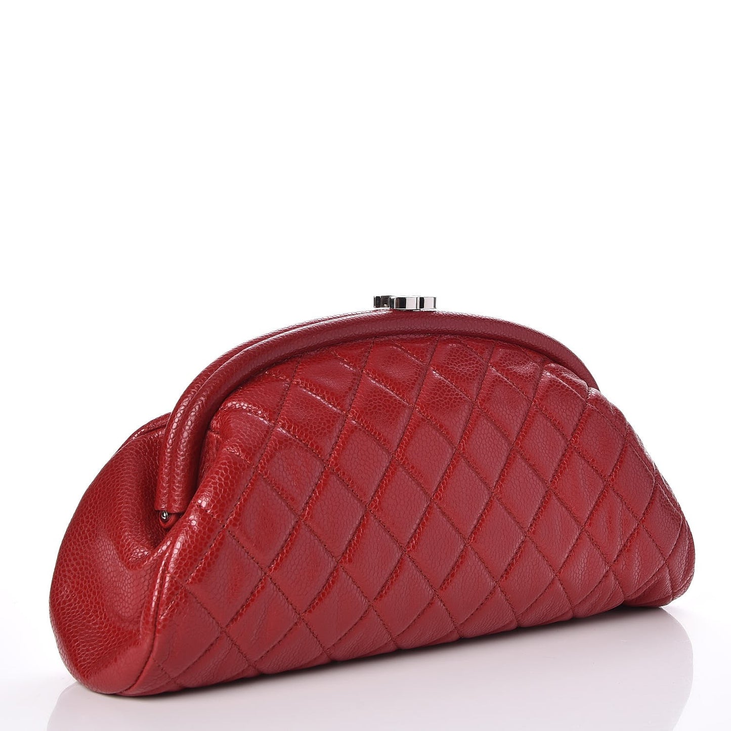 Caviar Quilted Timeless Clutch Red