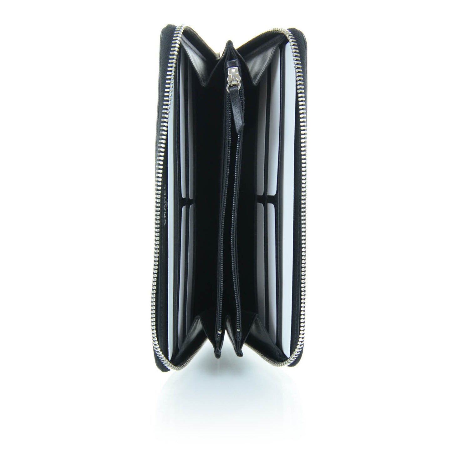 Caviar Zip Around Wallet Black