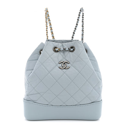 Chanel Aged Calfskin Quilted Small Gabrielle Backpack Light Blue 1 of 10