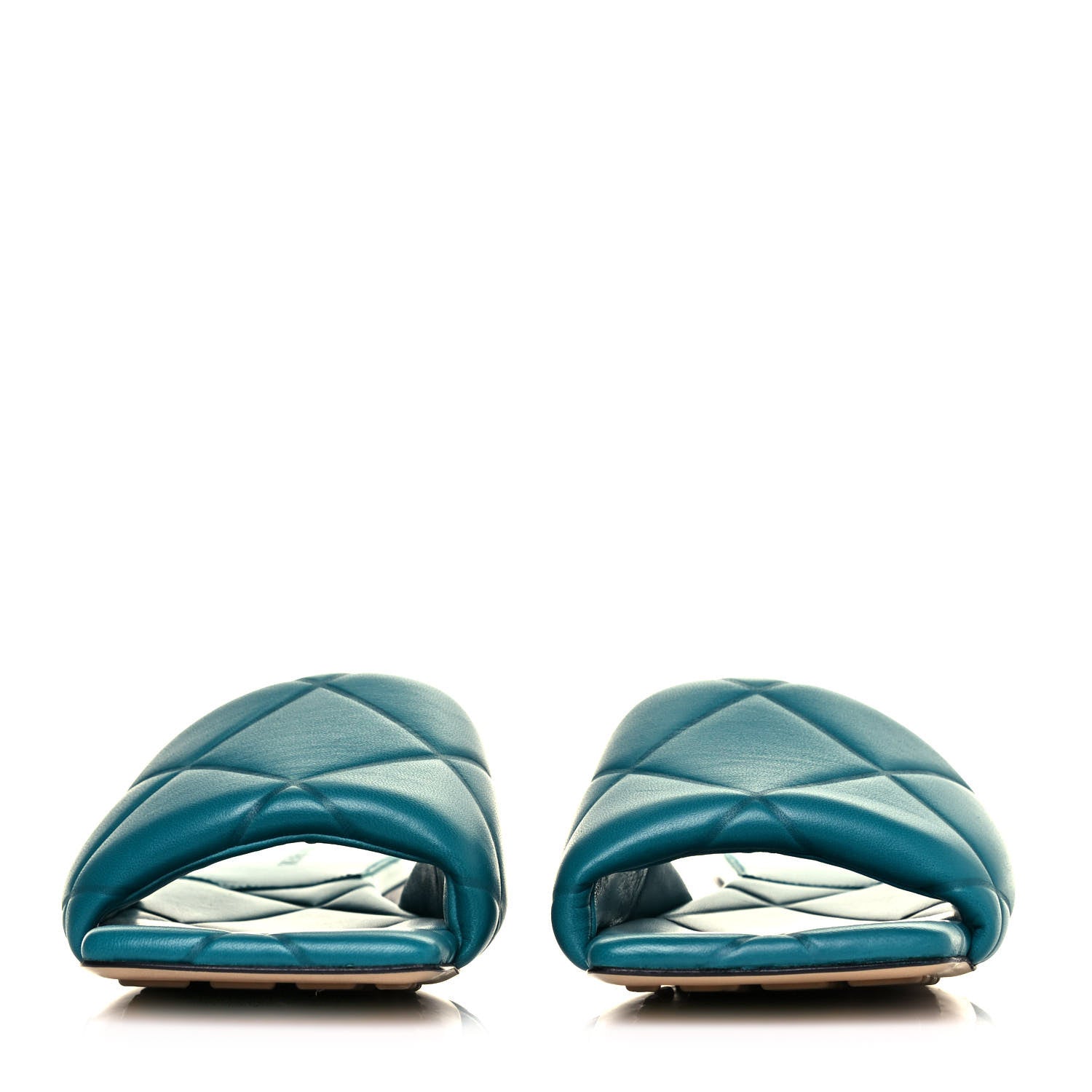 Bottega Veneta Nappa Quilted Rubber Lido Flat Sandals 38 Duck Green 2 of 8