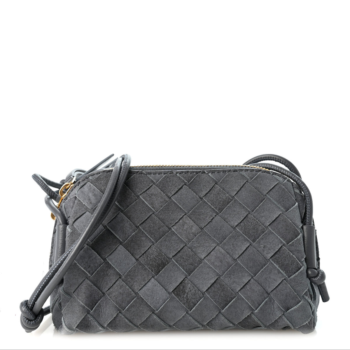 Suede Intrecciato Concert Pouch Cloudy Indigo