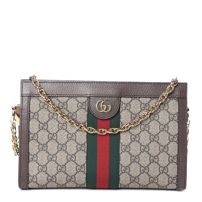 Gucci GG Supreme Monogram Web Small Ophidia Chain Shoulder Bag Brown 1 of 8