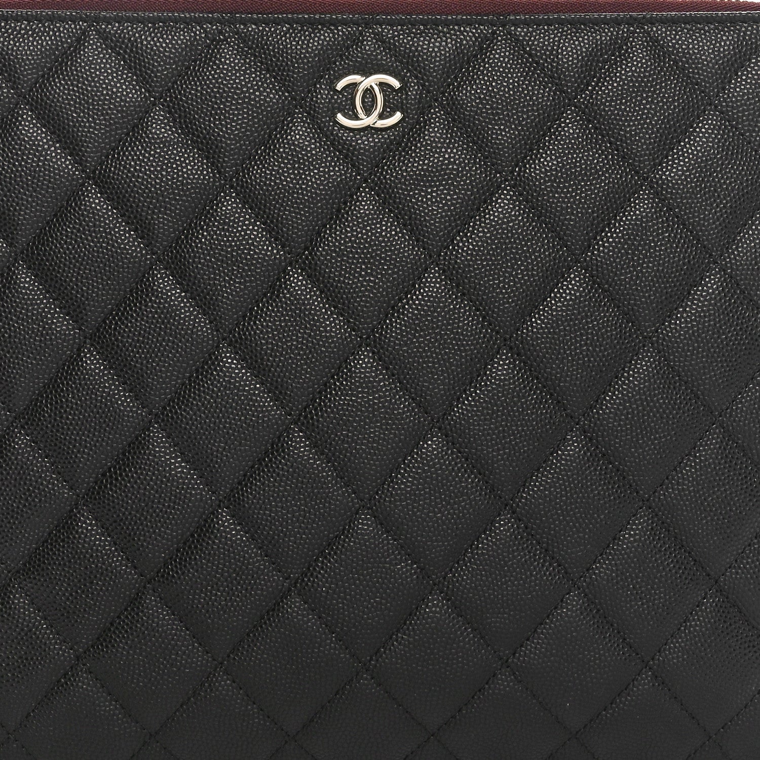 Chanel Caviar Quilted Medium Cosmetic Case Black 8 of 10