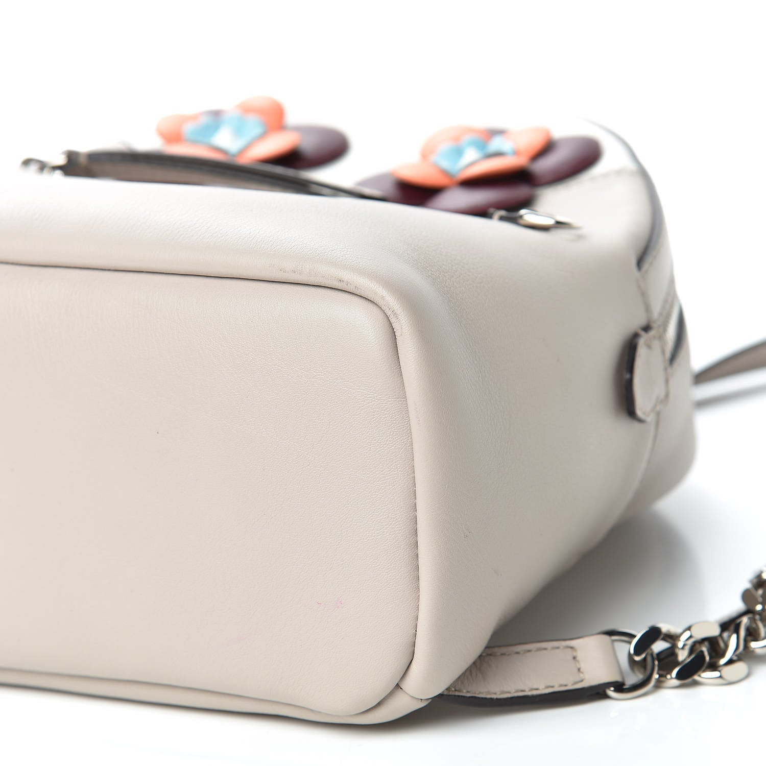 Fendi Vitello Dolce Floral Eyes Mini Backpack Grigio Polvere Multicolor 7 of 13