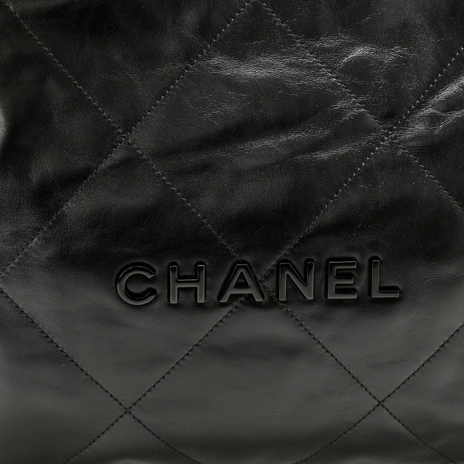 Chanel Shiny Calfskin Quilted Chanel 22 So Black 9 of 11
