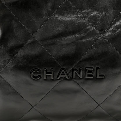 Chanel Shiny Calfskin Quilted Chanel 22 So Black 9 of 11