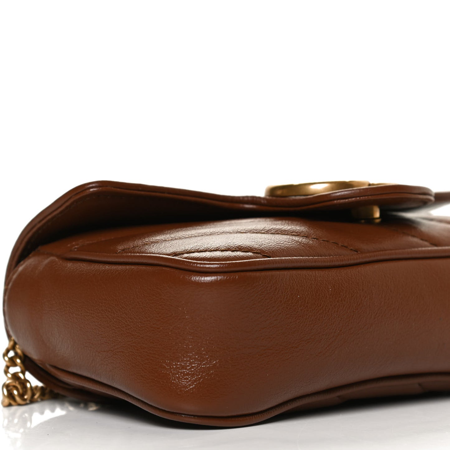 Azalea Calfskin Matelasse Diagonal Super Mini GG Marmont Shoulder Bag Cuir