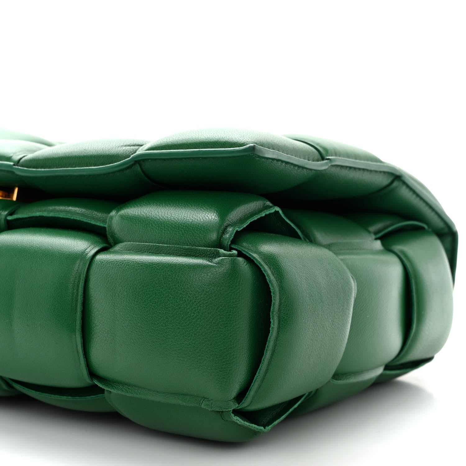 Bottega Veneta Lambskin Maxi Intreccio Padded Chain Cassette Crossbody Bag Racing Green 10 of 11