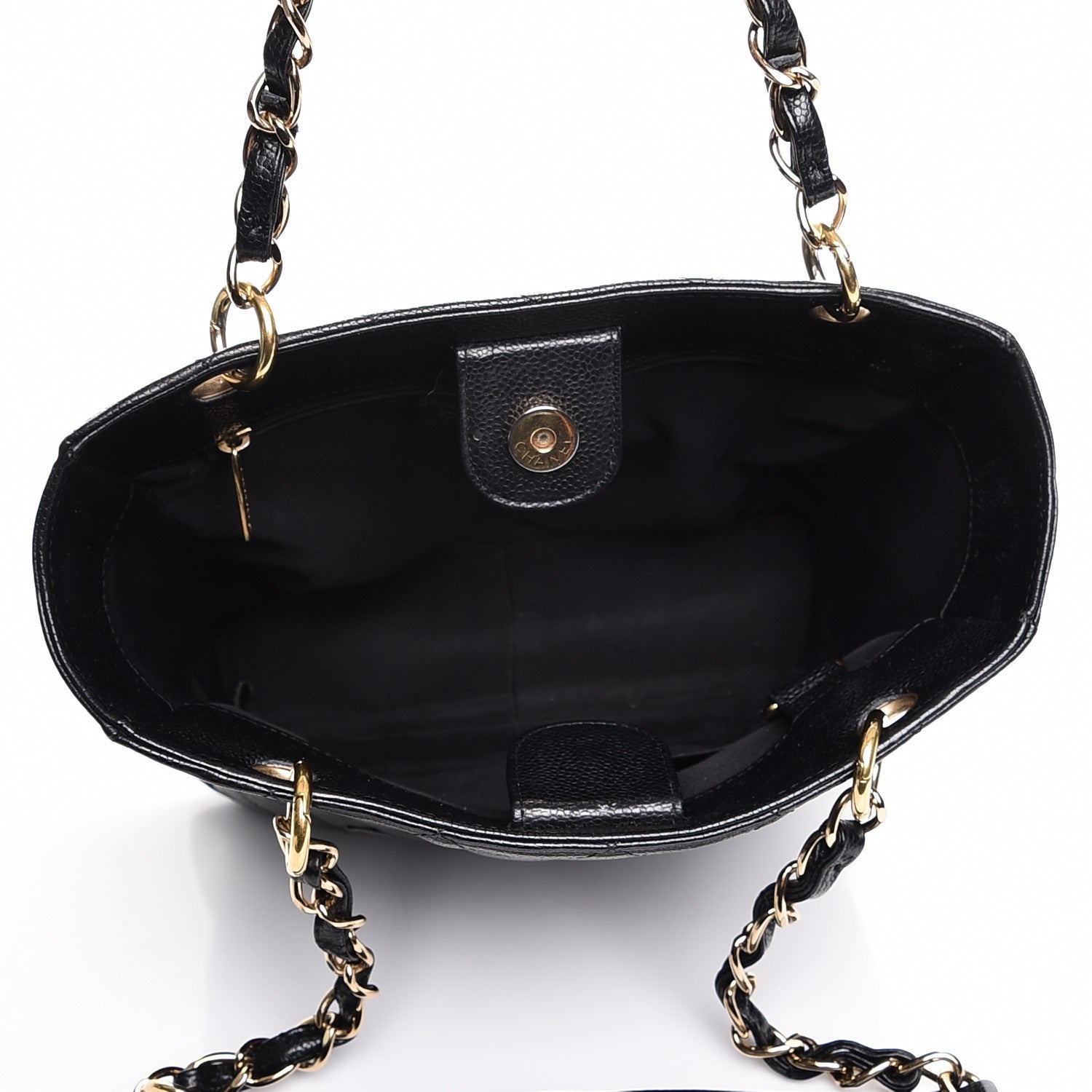 Chanel Caviar Quilted Petit Shopping Tote PST Black 5 of 8