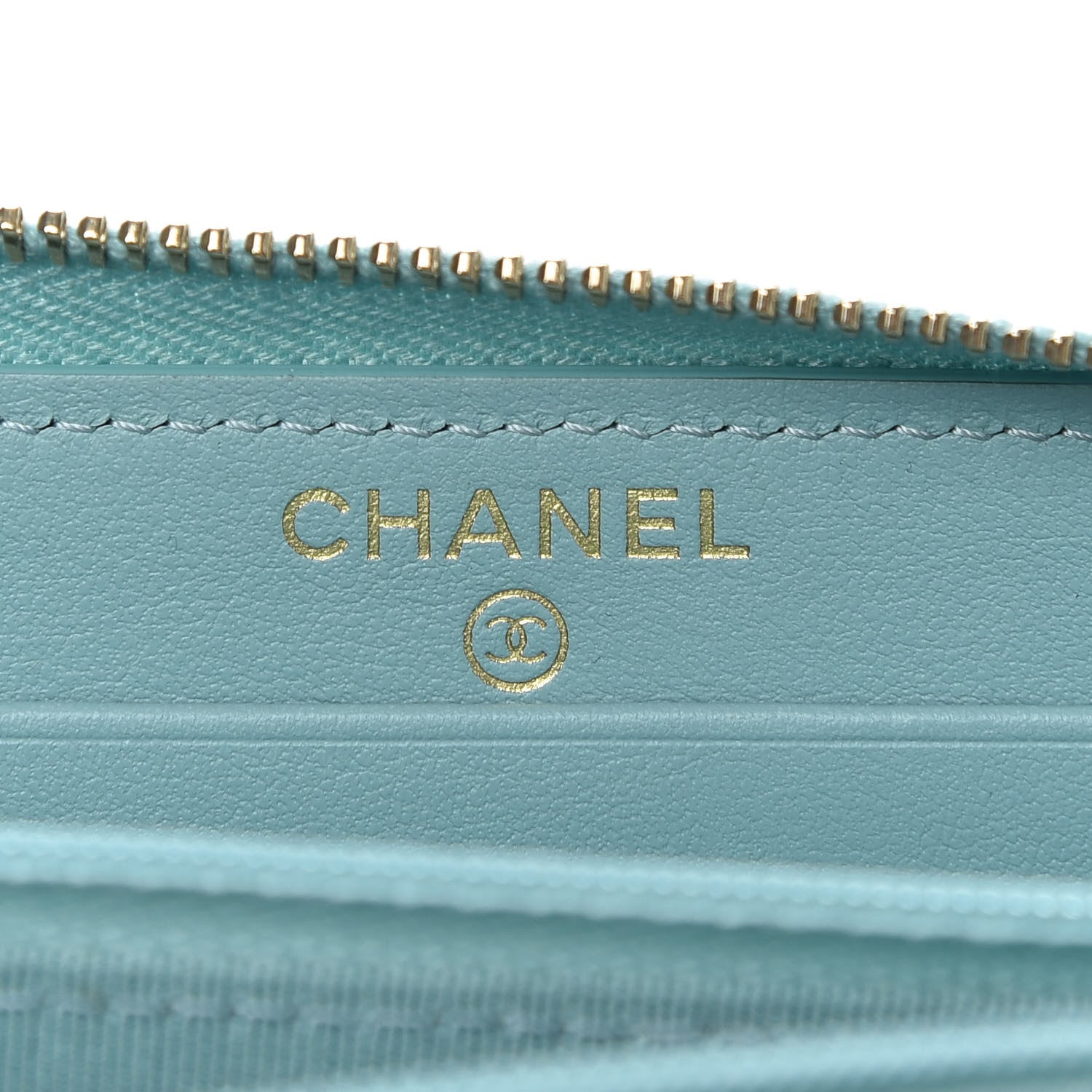 Chanel Caviar Quilted Medium Zip Around Wallet Light Blue 6 of 7