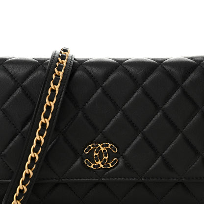 Chanel Lambskin Quilted Infinity Wallet On Chain WOC Black 9 of 14