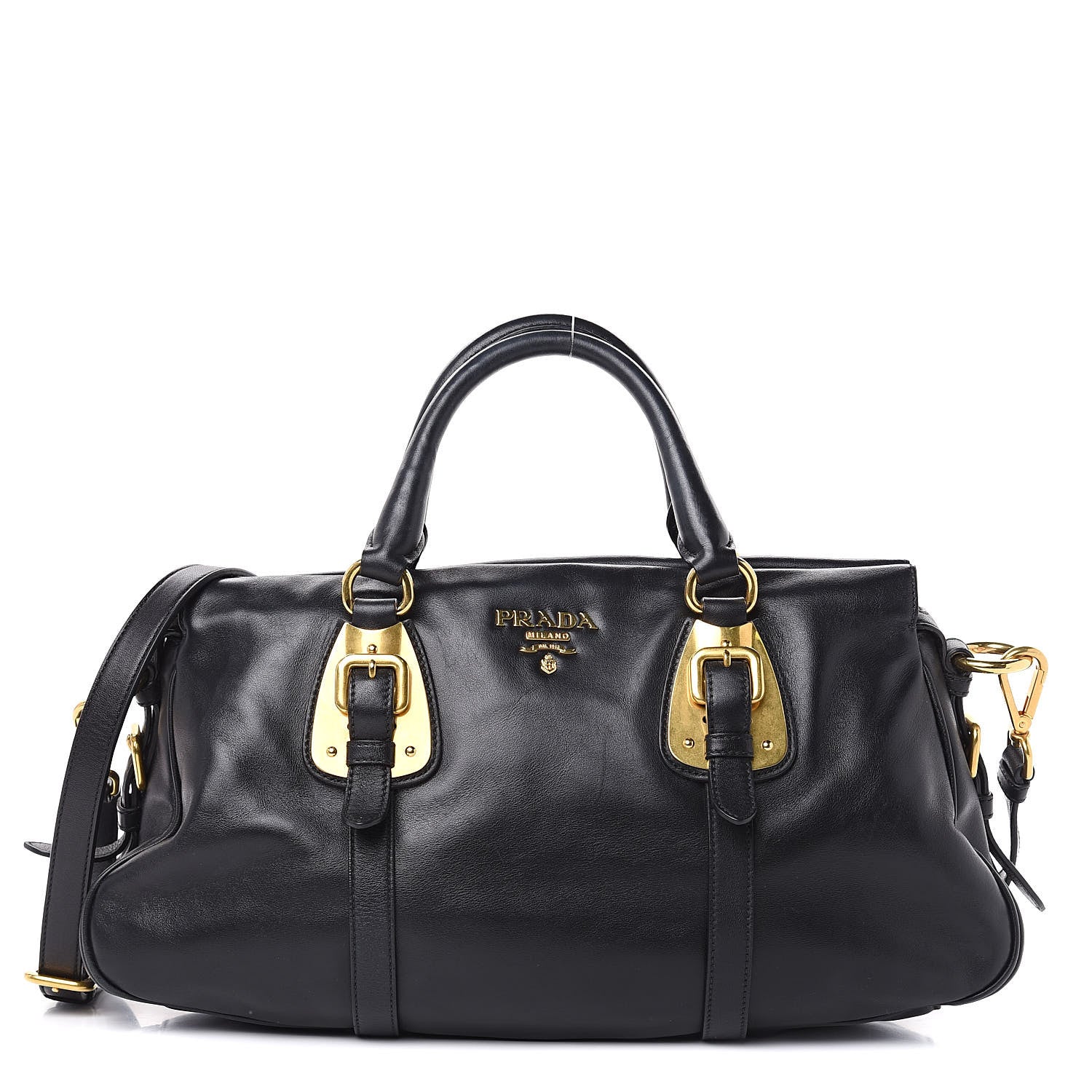 Prada Soft Calf Shopping Satchel Black 1 of 12