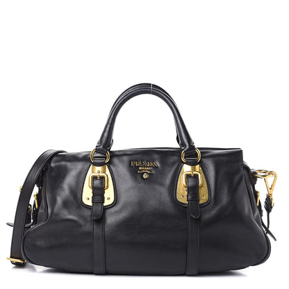 Prada Soft Calf Shopping Satchel Black 1 of 12