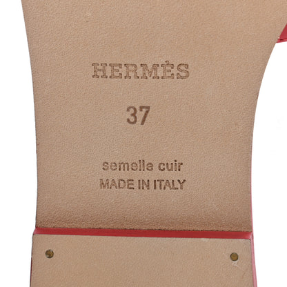 Hermes Calfskin Oran Sandals 37 Rouge Bali 8 of 8
