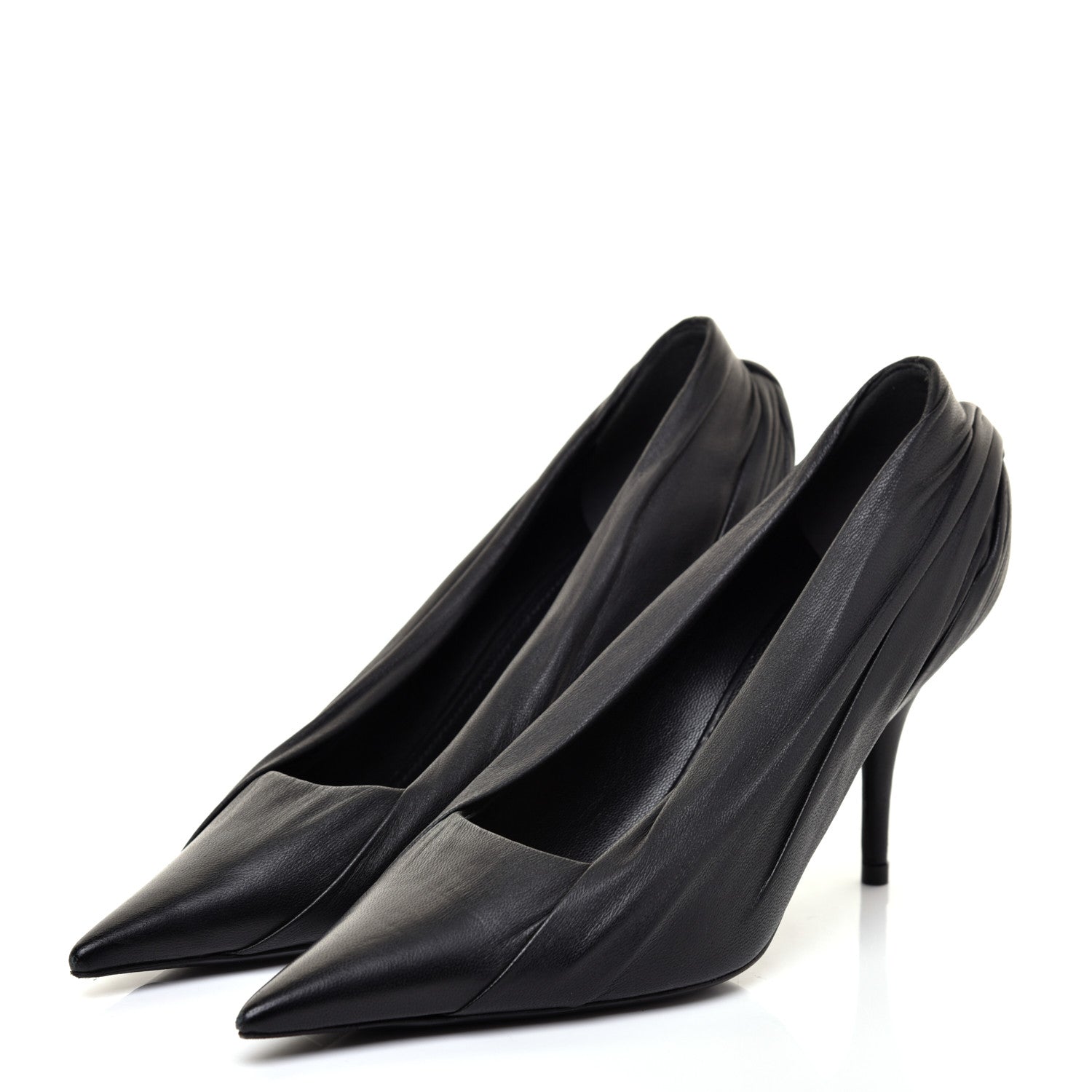 Balenciaga Lambskin Knife Pointed Pumps 36.5 Black 3 of 8